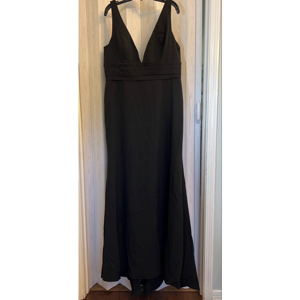 NWT Mac Duggal V-Neck A-Line Gown SZ 14 (no bow) - Picture 4 of 12